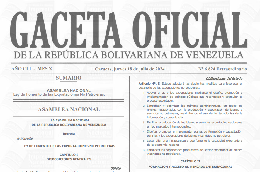 Ley de Fomento a las Exportaciones No Petroleras
